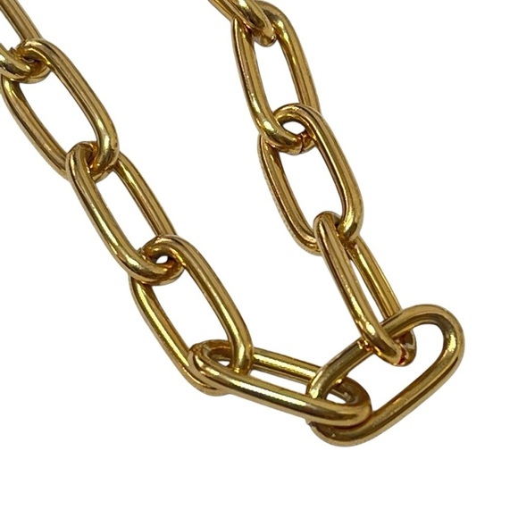 VTG AK ANNE KLEIN Classic Heavy Gold-tone Chain Link Metal Necklace 26" - Picture 5 of 15
